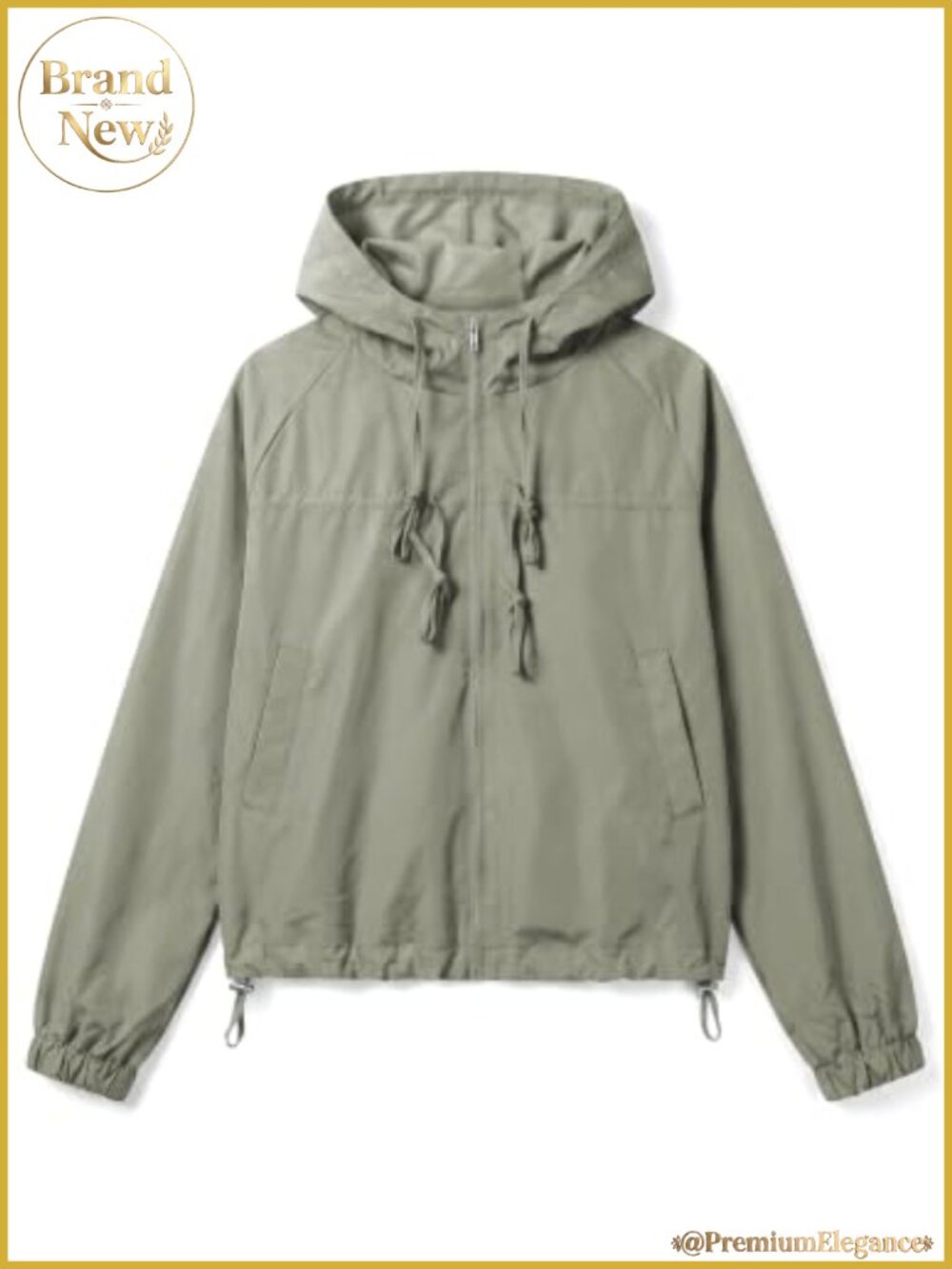 Women's Zip Hoodie Casual Coat Gathered Loose Fit Pockets